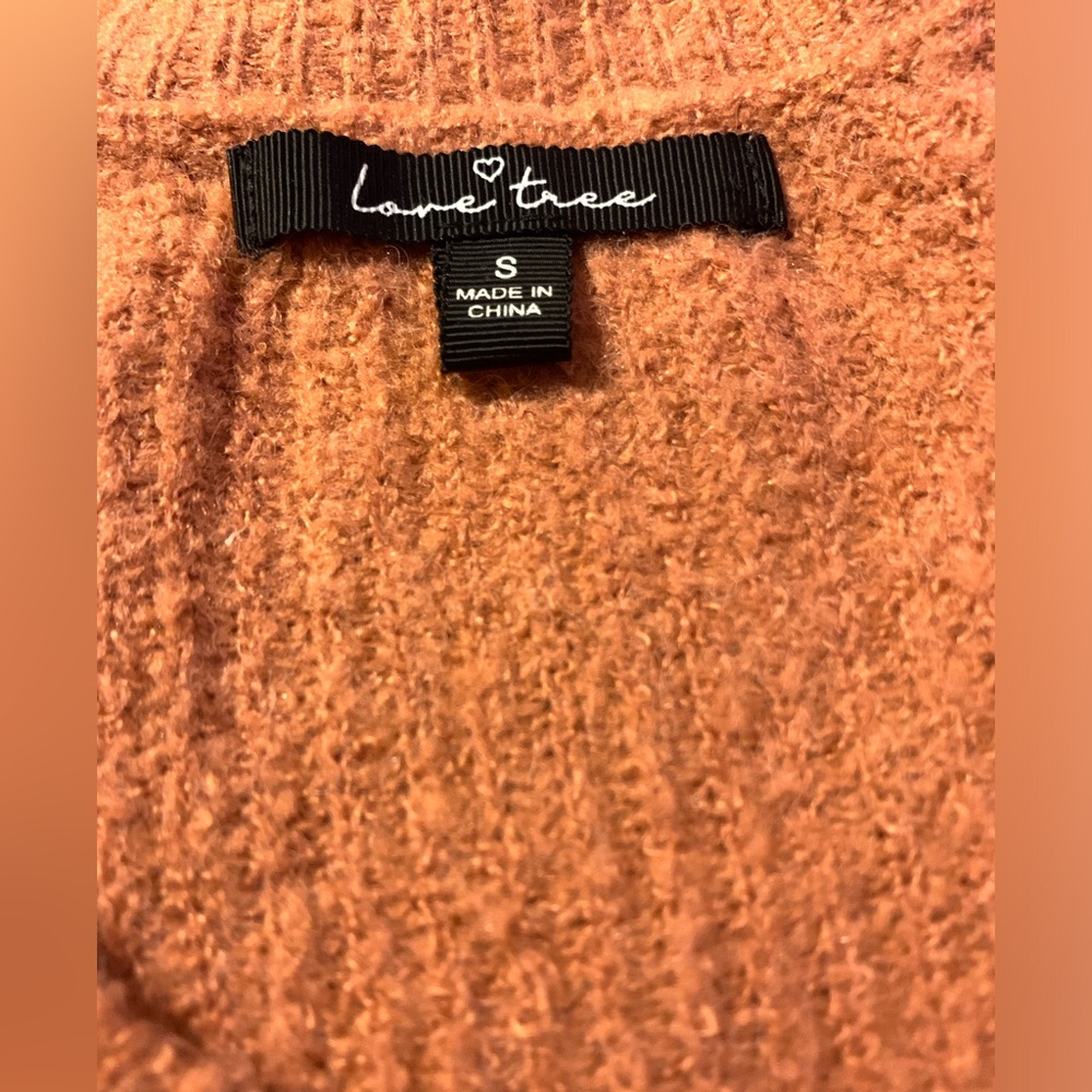 Love Tree small apricot sweater ballon sleeves hobo cozy oversized slouchy - Picture 8 of 10